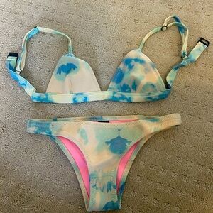 Triangl Neoprene tie dye bikini set